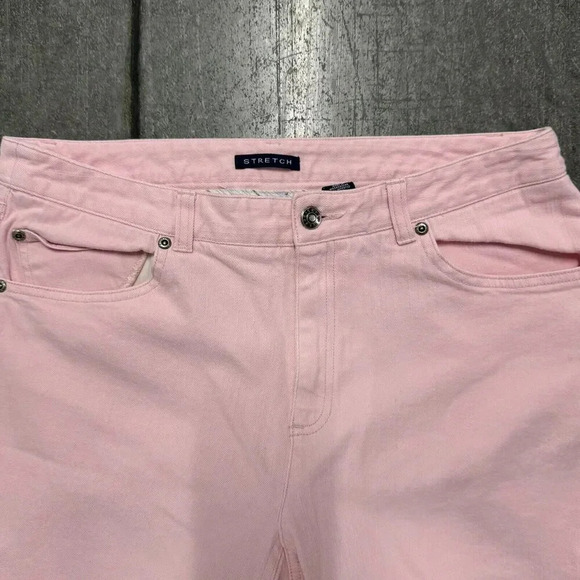 Crazy Horse Boyfriend Cropped Jeans Women Size 12 Orchid Pink Stretch Flat Front - Picture 2 of 8